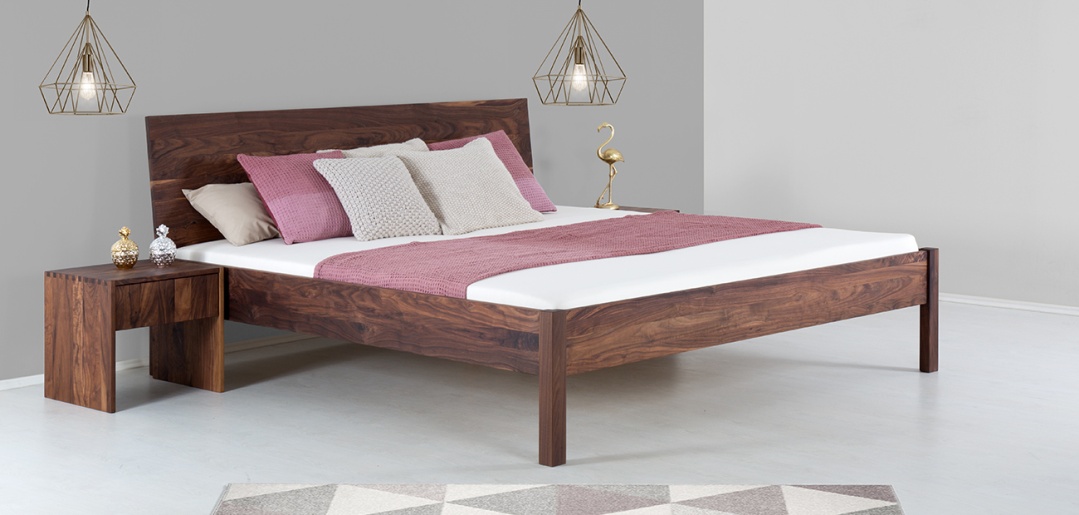 Bett TONI in Nussbaum